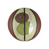 かわいいハッピーかわいいココナッツ漫画イラストレーション ミニバスケットボール (縦)