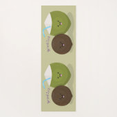 かわいいハッピーかわいいココナッツ漫画イラストレーション ヨガマット (裏面)