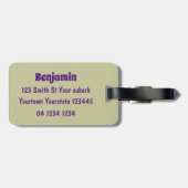 かわいいハッピーかわいいココナッツ漫画イラストレーション ラゲッジタグ (裏面横)