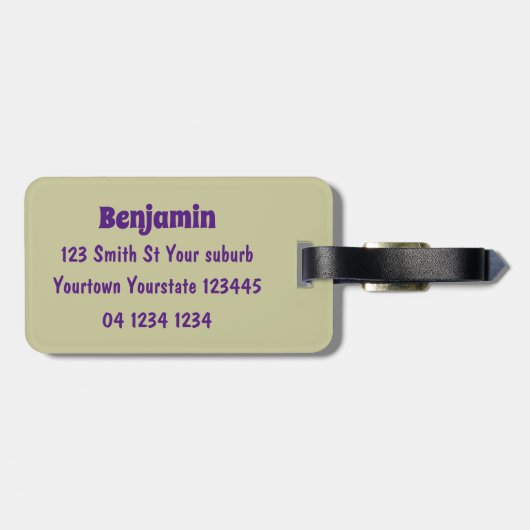 かわいいハッピーかわいいココナッツ漫画イラストレーション ラゲッジタグ (裏面横)