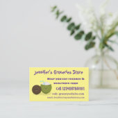 かわいいハッピーかわいいココナッツ漫画イラストレーション 名刺 (スタンド正面)