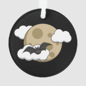 かわいいハッピーこうもり飛んでいるオンフルムーン オーナメント (裏面)