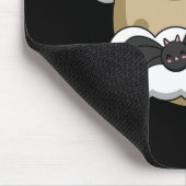 かわいいハッピーこうもり飛んでいるオンフルムーン マウスパッド (コーナー)