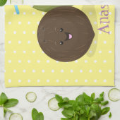 かわいいハッピーなココナッツの漫画イラスト キッチンタオル (折り畳み)