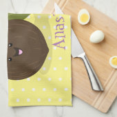 かわいいハッピーなココナッツの漫画イラスト キッチンタオル (四つ折り)