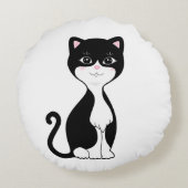 かわいいハッピーなテディ猫 ラウンドクッション (裏面)