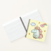 かわいいハッピーなユニコーンに子供の名前 ノートブック (内部)