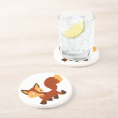 かわいいハッピーな漫画のキツネコースター コースター (側面)