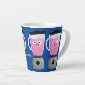 かわいいハッピーな食品ブレンダー台所家電アニメ カフェラテマグ (右アングル)