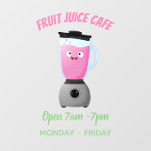 かわいいハッピーな食品ブレンダー台所家電漫画 ウィンドウサイン (シート)