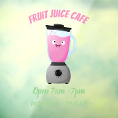 かわいいハッピーな食品ブレンダー台所家電漫画 ウィンドウサイン (シート3)