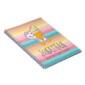 かわいいハッピーアイスクリームペンギン漫画イラストレーション ノートブック (右側)