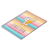 かわいいハッピーアイスクリームペンギン漫画イラストレーション ノートブック (左側)