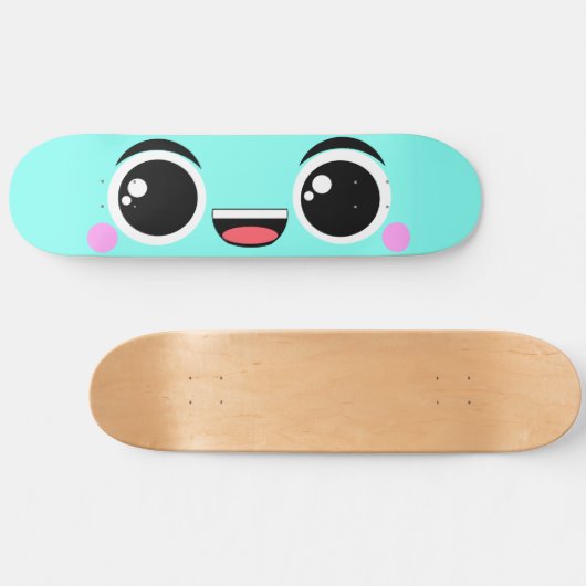 かわいいハッピーアニメフェイスアクア スケートボード (横)