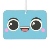 かわいいハッピーアニメフェイスティール（緑がかった色） カーエアーフレッシュナー (正面)