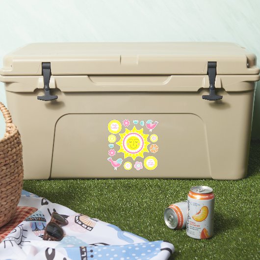 かわいいハッピーイエローサンシャイン シール (クーラー)