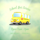 かわいいハッピーイエロースクールバスアニメ ウィンドウサイン (シート3)