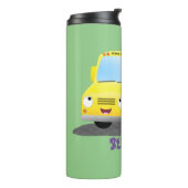 かわいいハッピーイエロースクールバスアニメ タンブラー (回転左)