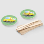 かわいいハッピーイエロースクールバスアニメ ハンドファン (組立なし)