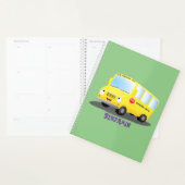 かわいいハッピーイエロースクールバスアニメ プランナー手帳 (ディスプレー)