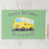 かわいいハッピーイエロースクールバスアニメ ペーパーパッド (インサイチュ)