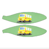 かわいいハッピーイエロースクールバスアニメ ミニバスケットボール (パネル)