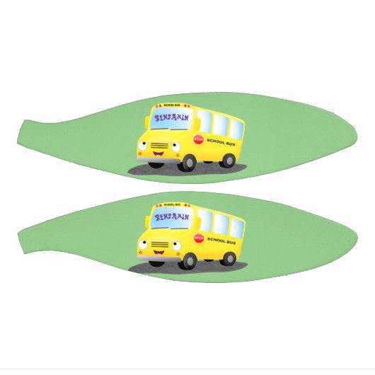 かわいいハッピーイエロースクールバスアニメ ミニバスケットボール (パネル)