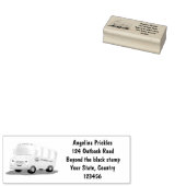 かわいいハッピーイエロースクールバスアニメ ラバースタンプ (押印)