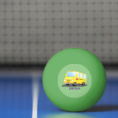 かわいいハッピーイエロースクールバスアニメ 卓球ボール (ネット)