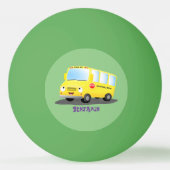 かわいいハッピーイエロースクールバスアニメ 卓球ボール (裏面)