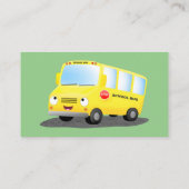 かわいいハッピーイエロースクールバスアニメ 名刺 (裏面)