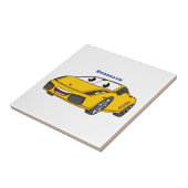 かわいいハッピーイエロースポーツカーアニメ タイル (側面)