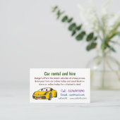 かわいいハッピーイエロースポーツカーアニメ 名刺 (スタンド正面)