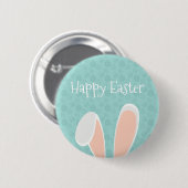 かわいいハッピーイースターのバニーの耳| Pinボタン 缶バッジ (正面&裏面)