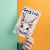 かわいいハッピーイースターウォーターカラーバニー シーズンカード