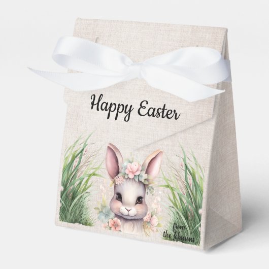 かわいいハッピーイースターウォーターカラーバニー フェイバーボックス (正面サイド)