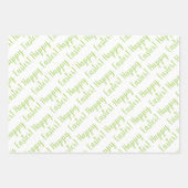 かわいいハッピーイースターエッグシックフラワーズグリーン春 ラッピングペーパーシート (正面2)