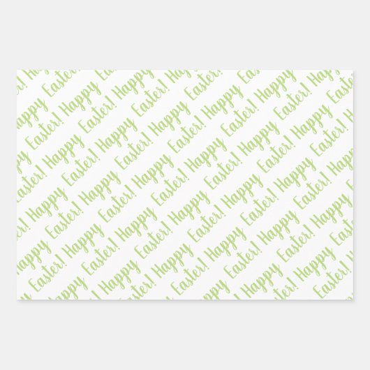 かわいいハッピーイースターエッグシックフラワーズグリーン春 ラッピングペーパーシート (正面2)