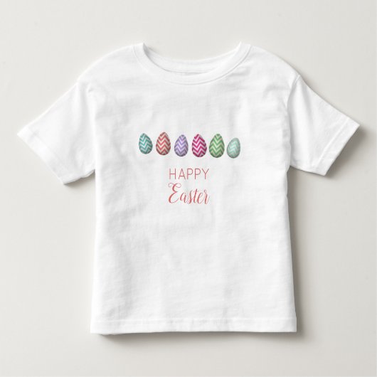かわいいハッピーイースターエッグパステルカラー トドラーTシャツ (正面)