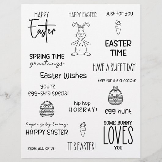 かわいいハッピーイースタークラフトスクラップブック紙 (正面)