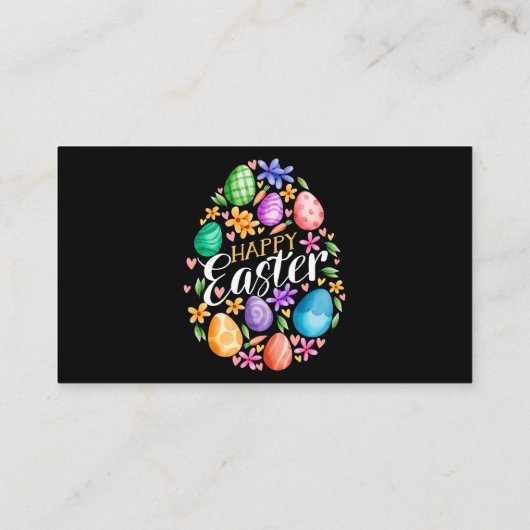 かわいいハッピーイースターデイイースターエッグスバニーラビットイーザ 名刺 (裏面)