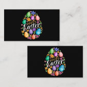 かわいいハッピーイースターデイイースターエッグスバニーラビットイーザ 名刺 (正面/裏面)