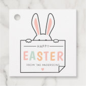 かわいいハッピーイースターバニーイヤーイースターバスケット フェイバータグ (正面)
