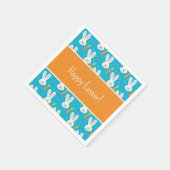 かわいいハッピーイースターバニーパターンと文字パーティー スタンダードカクテルナプキン (角)