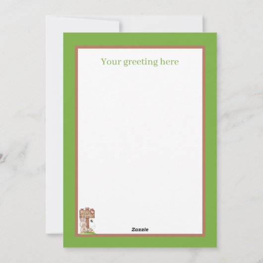 かわいいハッピーイースターバニーホリデーカード シーズンカード (裏面)