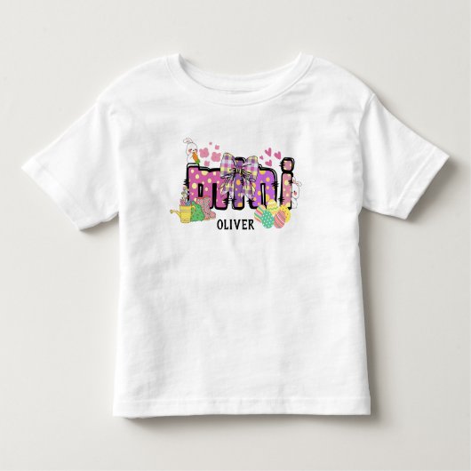 かわいいハッピーイースターバニーミニトドラーギフト トドラーTシャツ (正面)