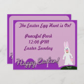 かわいいハッピーイースターバニー シーズンカード (正面/裏面)