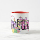 かわいいハッピーイースターバニーmimiおばあちゃんのギフトマグ マグカップ (中央)