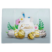 かわいいハッピーイースターパーティー ラージペーパーバッグ (正面)