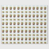 かわいいハッピーイースターラビットインバスケットホリデイ ラッピングペーパー (フラット)